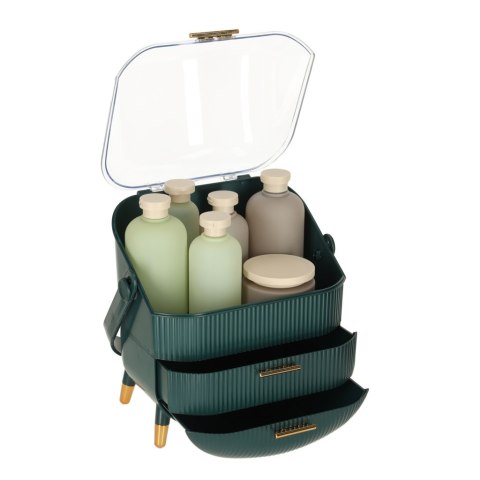 Szkatułka organizer na kosmetyki szafka zielona