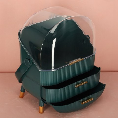 Szkatułka organizer na kosmetyki szafka zielona