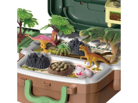 Duży Zestaw Dinozaurów W Plecaku Figurki W Walizce DINOZAURY Wulkan Akcesoria 30 El.