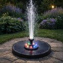 Fontanna solarna LUARO do oczka wodnego ogrodowa pompa pływająca LED RGB 16cm