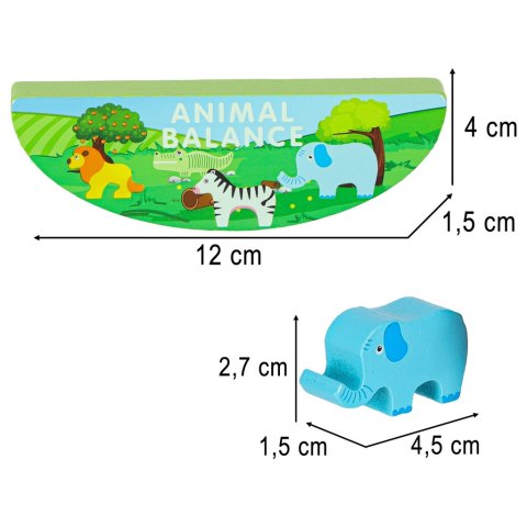 Gra zręcznościowa montessori układanka balansująca klocki zwierzątka drewniane