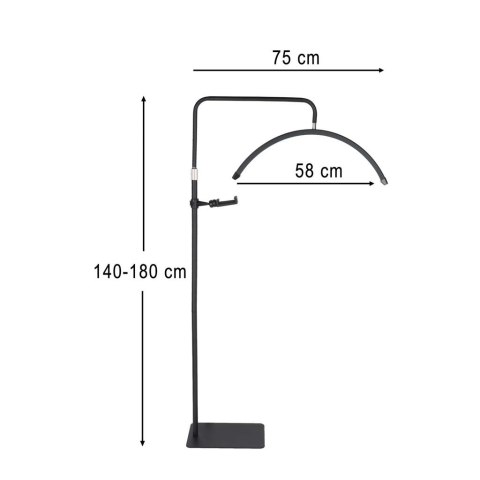 Lampa do przedłużania rzęs LED 36W regulowana kosmetyczna bezcieniowa łuk czarna