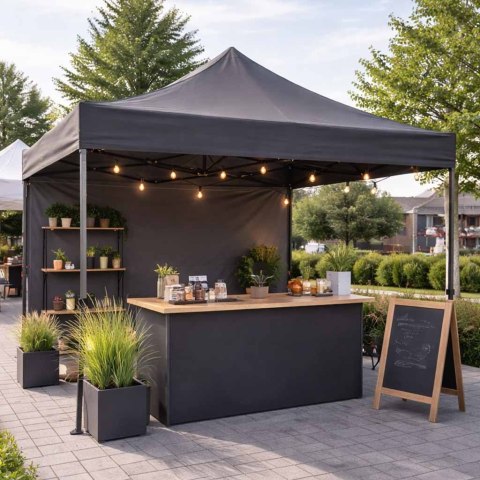 Pawilon ogrodowy LUARO namiot imprezowy handlowy altana 3x3 m 3 ścianki