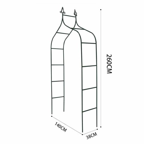Pergola ogrodowa LUARO metalowa łuk z grotami na róże kwiaty pnącza 265 cm
