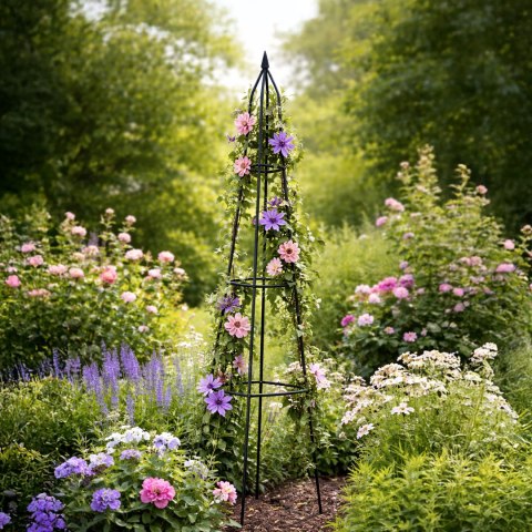 Pergola podpora LUARO ogrodowa na kwiaty stojak na róże pnące piramida metalowa