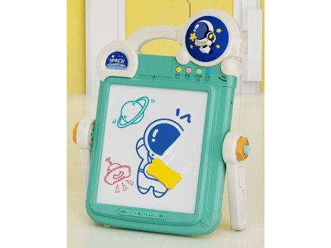 Wielofunkcyjna Dwustronna Tablica 2w1 Zmazywalna Klocki Układanka Edukacyjna NIEBIESKA