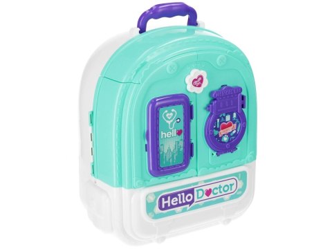 Zestaw Lekarski w Plecaku 3w1 Mały Doktor Walizka Plecak Domek Dla Lalek