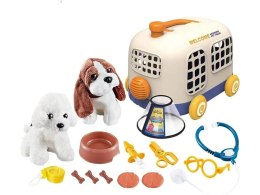 Zestaw Małego Weterynarza Transporter Dla Psa + Akcesoria Klatka Dla Zwierząt Weterynarz Doktor Pies Pluszak
