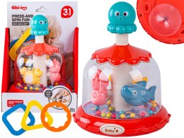 Bączek Kolorowa Karuzela Z Kulkami Ośmiornica Zwierzęta Morskie + Obręcze