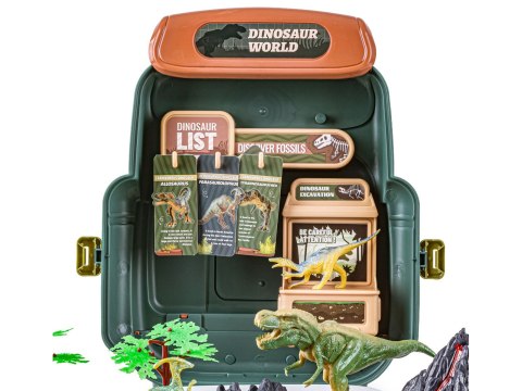 Duży Zestaw Dinozaurów W Plecaku Figurki W Walizce DINOZAURY Wulkan Akcesoria 30 El.