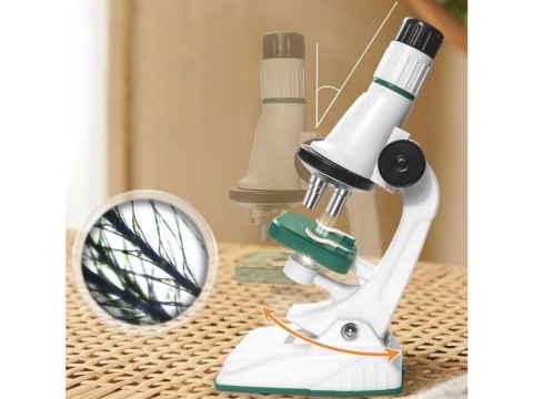 Edukacyjny Mikroskop Stacjonarny Kieszonkowy Lupa Lornetka 3w1 Zabawka Naukowa Przybliżenie Do 1200x