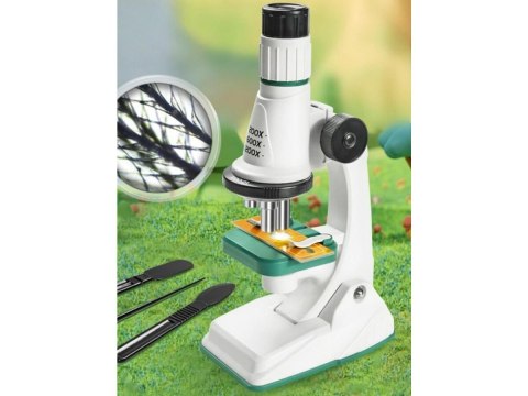 Edukacyjny Mikroskop Stacjonarny Kieszonkowy Lupa Lornetka 3w1 Zabawka Naukowa Przybliżenie Do 1200x