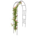 Pergola ogrodowa metalowa łuk uchwyt na róże kwiaty pnącza 240cm zielony