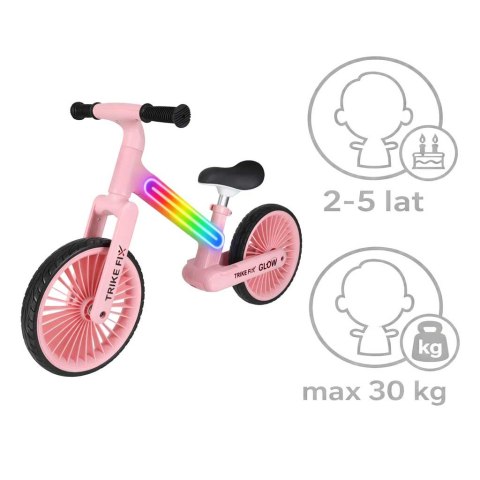Rowerek biegowy Trike Fix Glow LED różowy