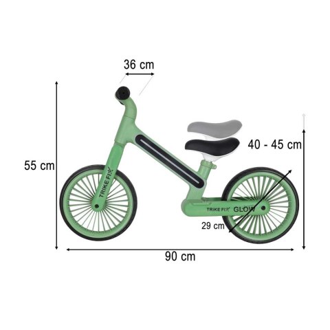 Rowerek biegowy Trike Fix Glow LED zielony
