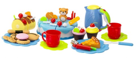 Tort urodzinowy do krojenia na rzepy kuchnia 80 elementów niebieski