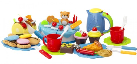 Tort urodzinowy do krojenia na rzepy kuchnia 80 elementów niebieski