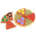 Pizza drewniany zestaw do zabawy na rzep akcesoria łopatka nóż talerz nauka krojenia 20cm