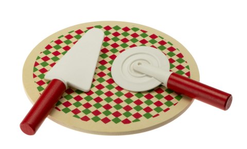 Pizza drewniany zestaw do zabawy na rzep akcesoria łopatka nóż talerz nauka krojenia 20cm