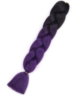 Włosy syntetyczne tęczowe ombre czarno-fioletowe